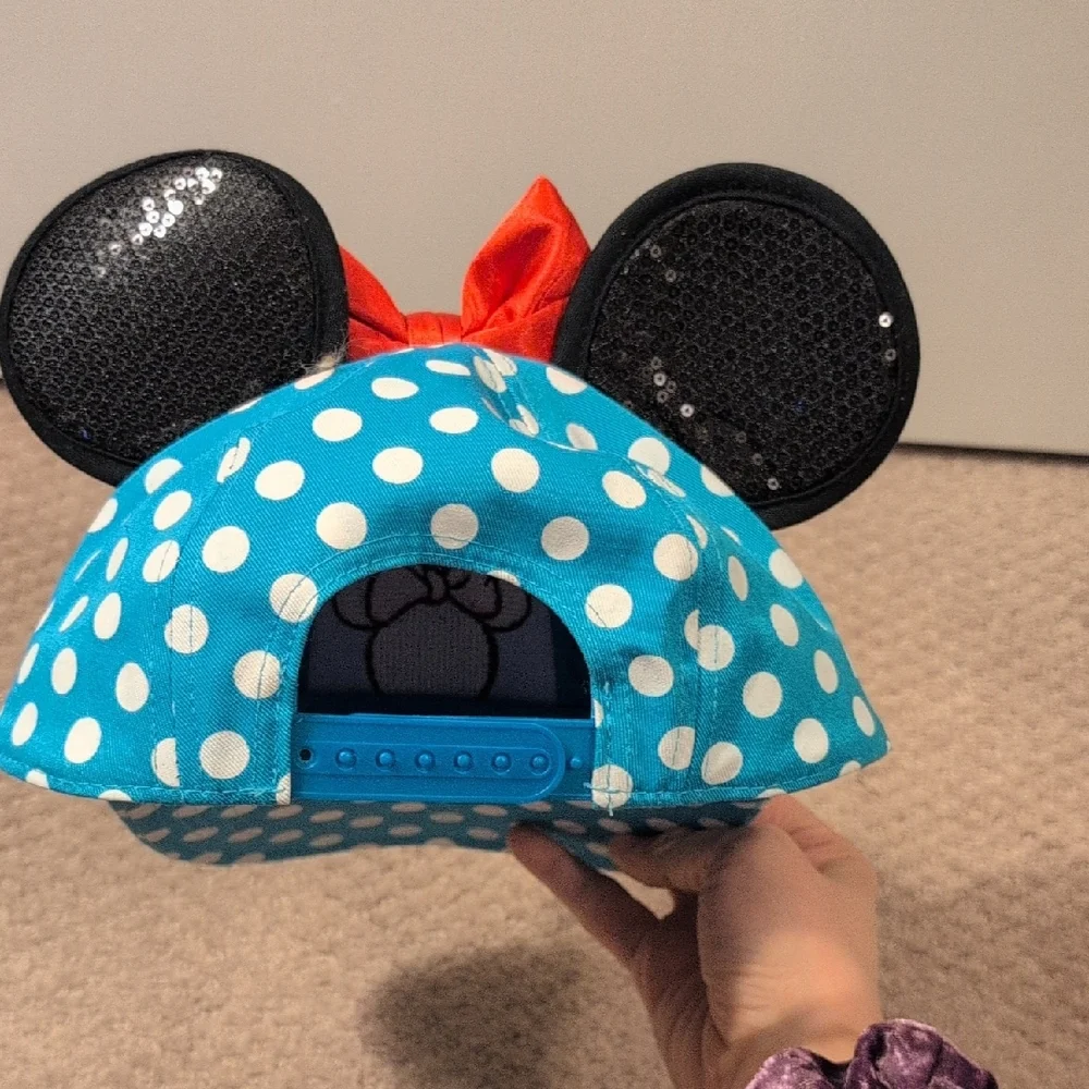 Polka Dot Minnie Mouse Cap with Ears NWOT